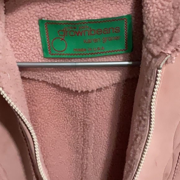 Grownbeans Karen Groner pink suede jacket sherpa lines size S - Picture 2 of 5